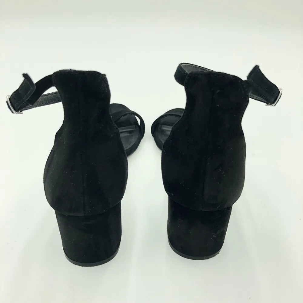 Steve Madden Irenee Black Suede Ankle Strap Block Heel Size 10 - Image 8