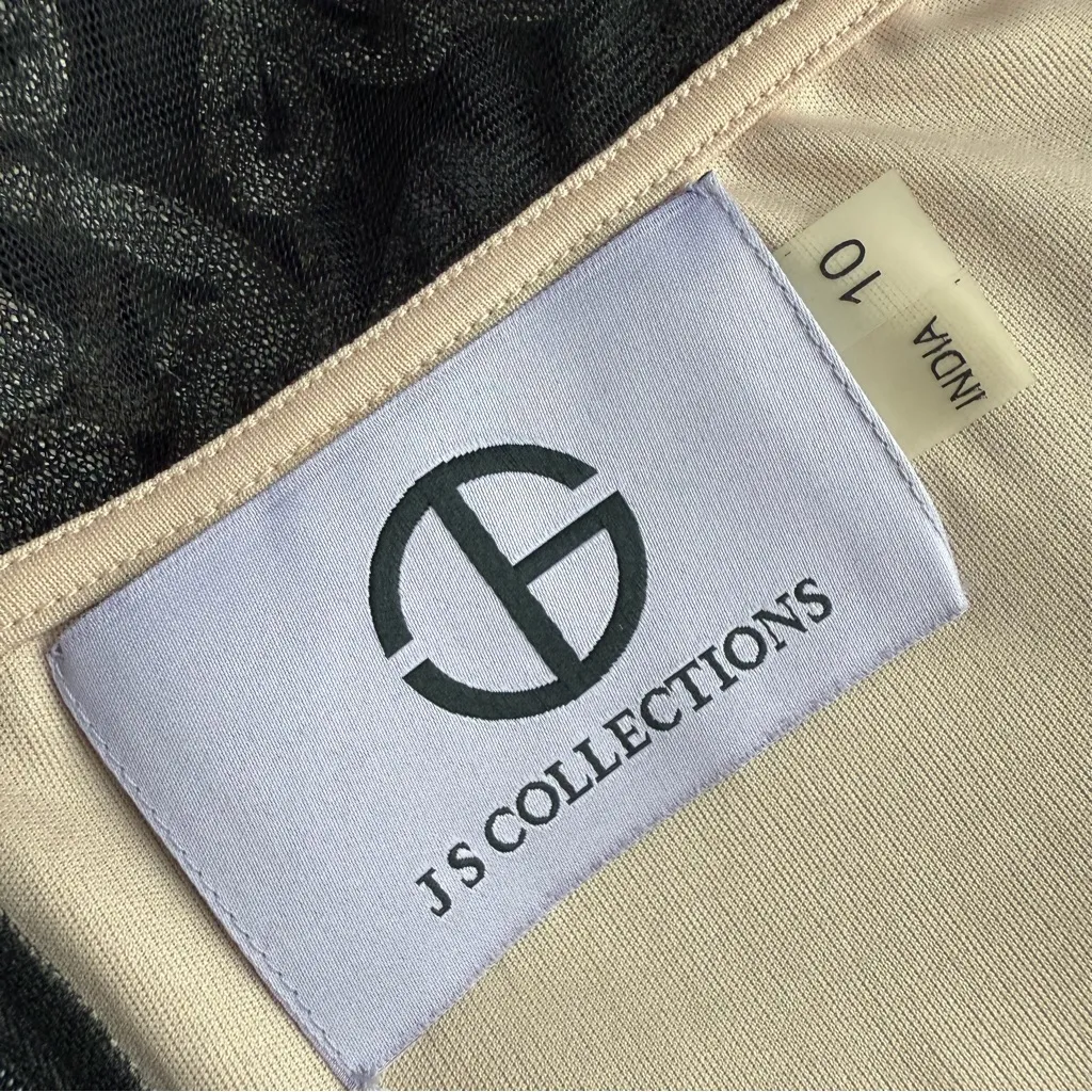 JS Collections Soutache D’Esprit A-Line Gown Size 10 NWT Embroidered Swiss Dot - Image 12