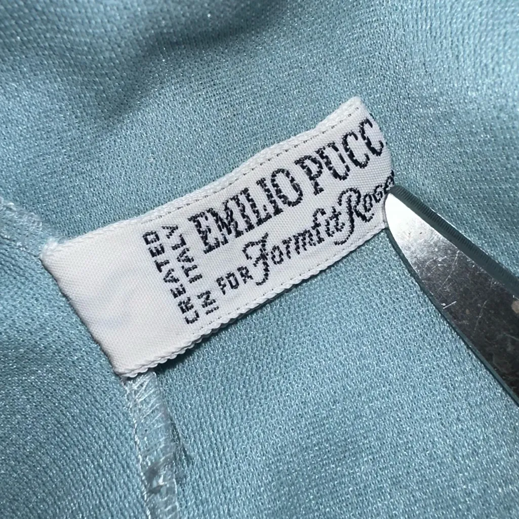 Vintage Emilio Pucci Formfit Rogers Bodysuit | Powder Blue Cami Leotard 70s Glam - Image 6