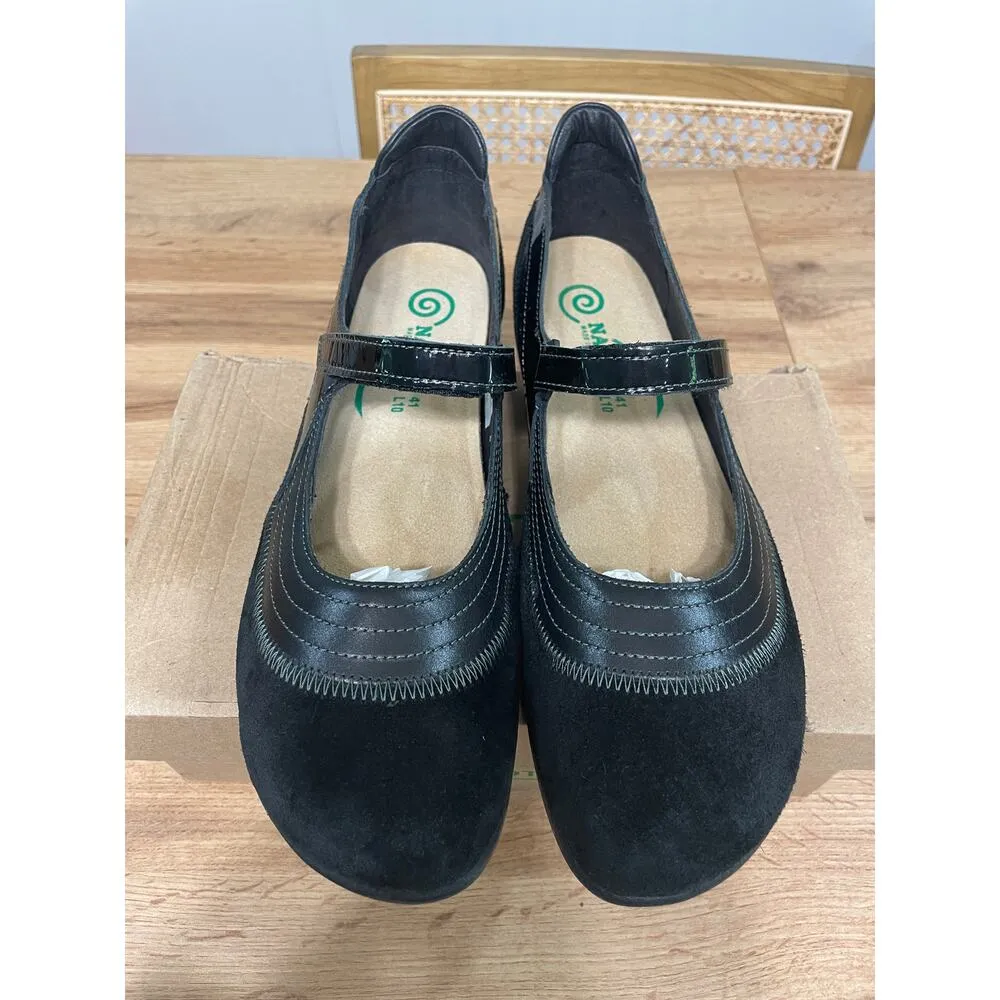 Naot Kirei Mary Jane Black Suede Leather Combo Size 10/11 US 41 EU NIB Versatile - Image 5