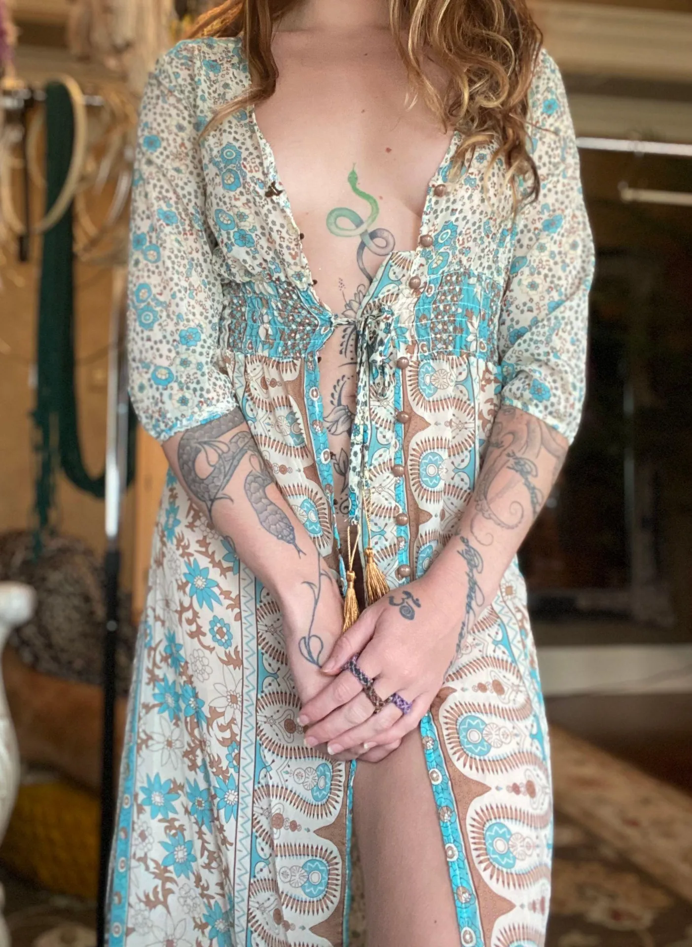 Sexy Small Maxi Dress Cardigan - Image 3