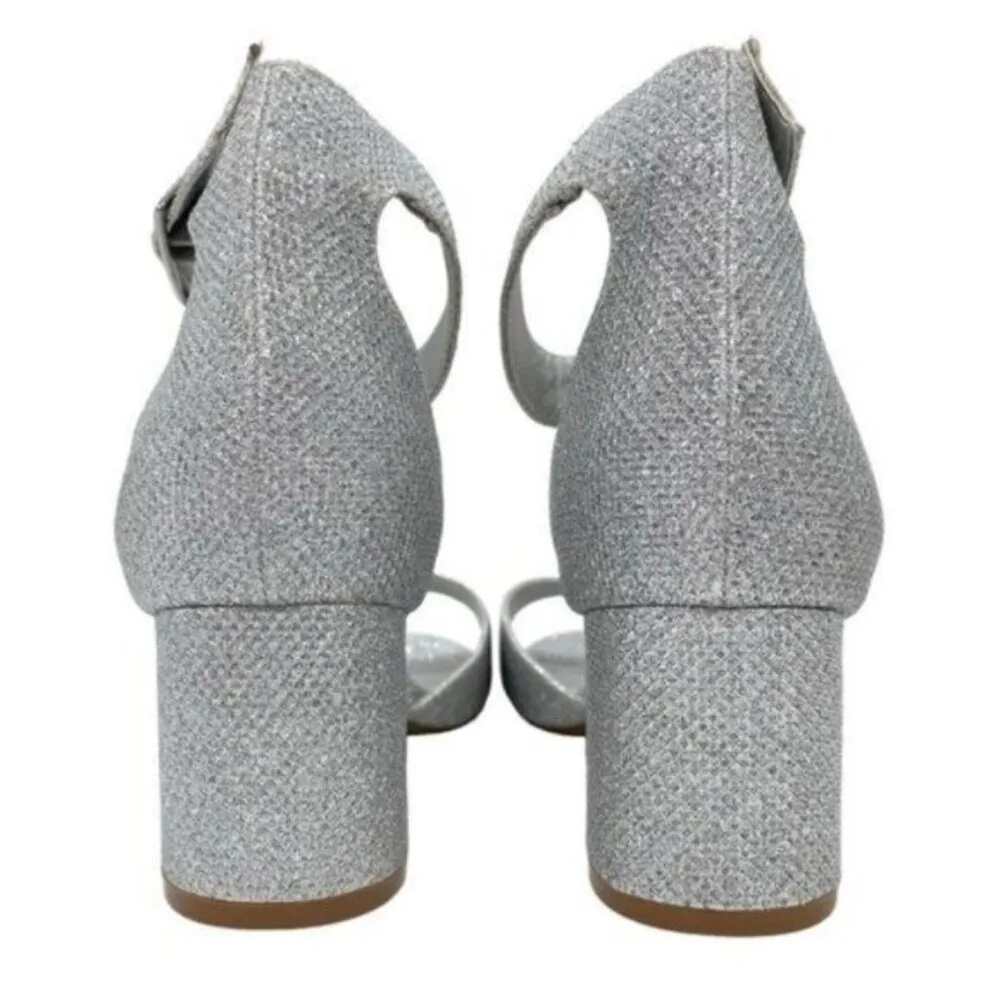 Dream Paris Women's Silver Glitter Heels Sandals Platform Y2K - Image 7