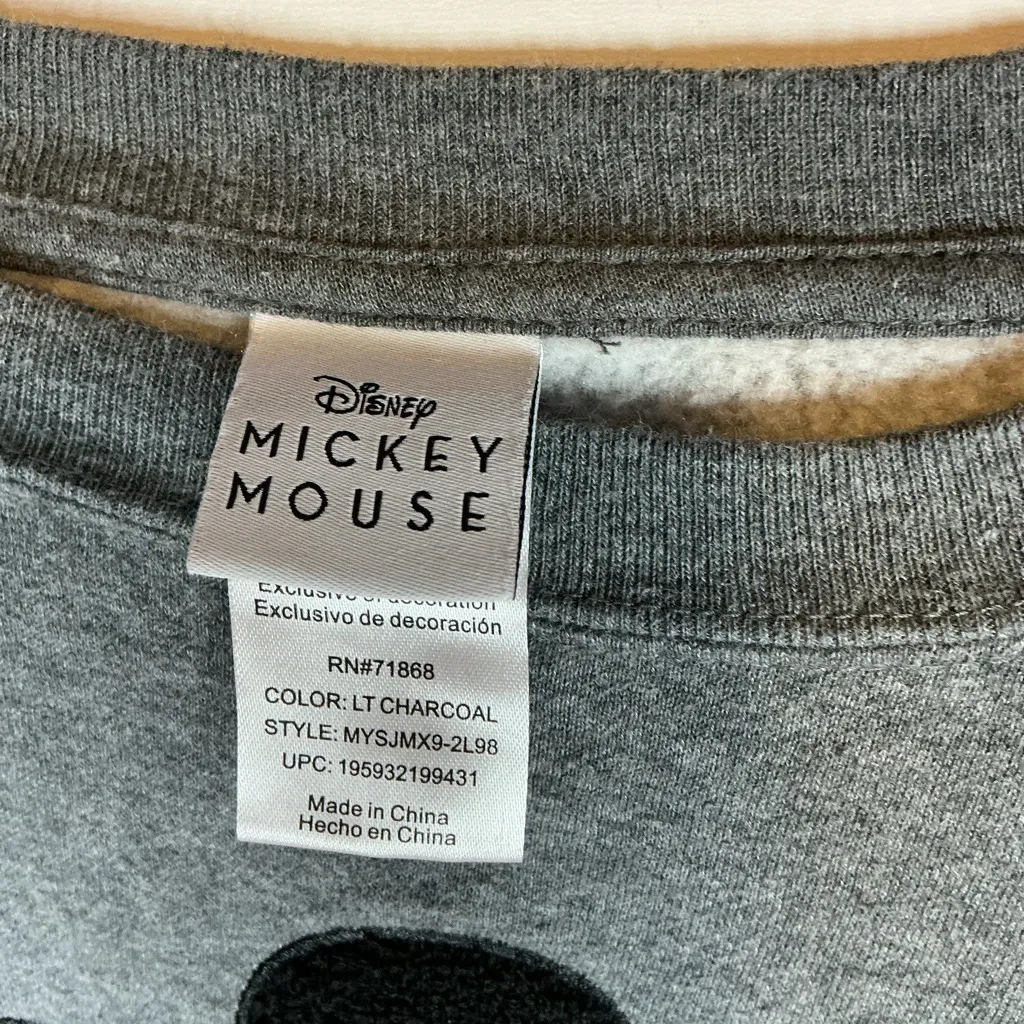 Disney Gray Crewneck Sweater with Mickey Mouse - Image 2