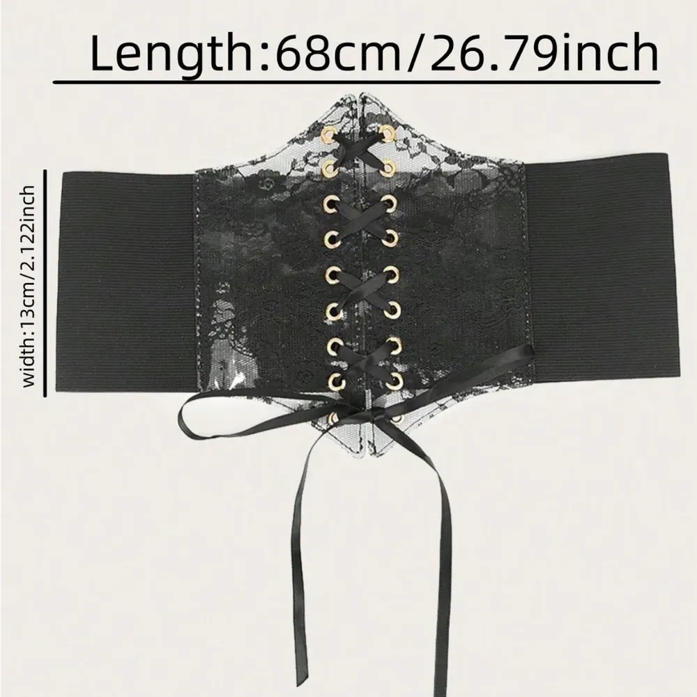 Goth Gothic Victorian Floral Emo Grunge Alternative Corset Belt Black - Image 5