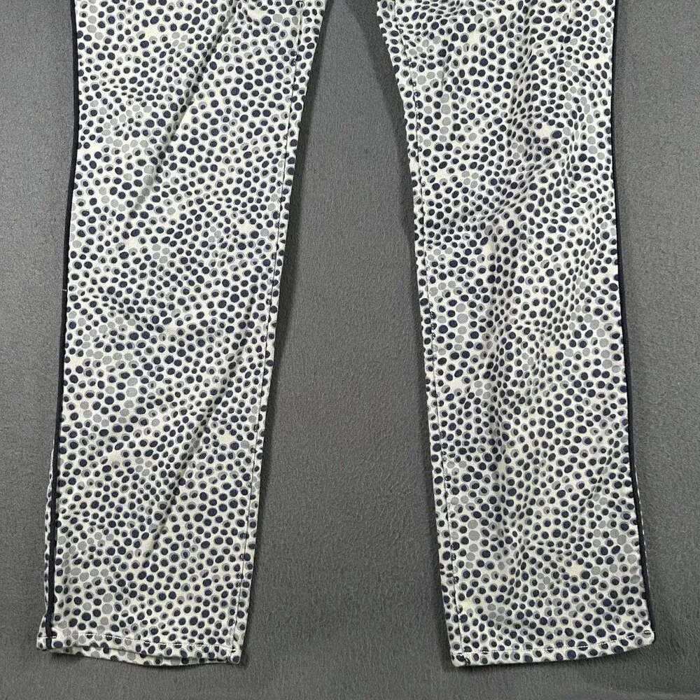 Coldwater Creek Pants Womens 16 Blue Polka Dot Classic Fit Straight Leg Casual - Image 2