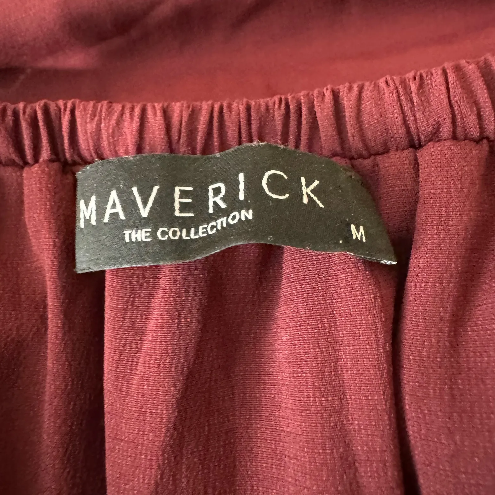 Maverick Collection Tassel Ruffle Sleeveless‎ Maroon Romper Size M Red Size M - Image 6