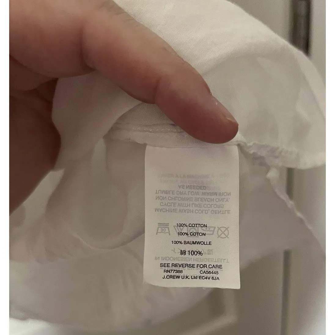 J Crew Womens Airy Popover Shirt White Gauzy V Neck Ruffle Pocket L - Image 9