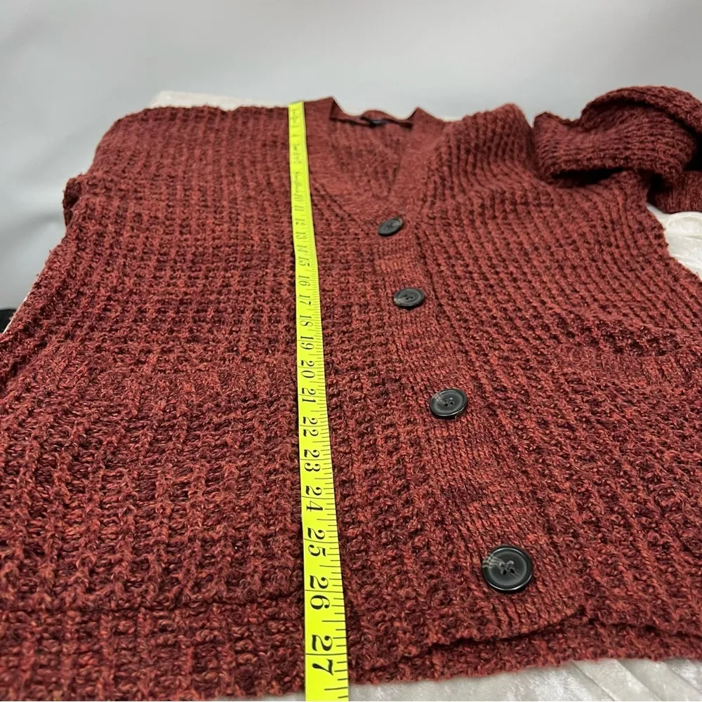American Eagle Outfitters medium Button Front Waffle Knit Cardigan w/pockets - Image 3