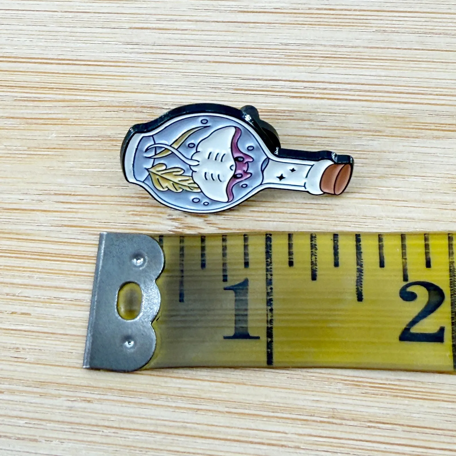 Stingray in Bottle Enamel Pin Blue - Image 2