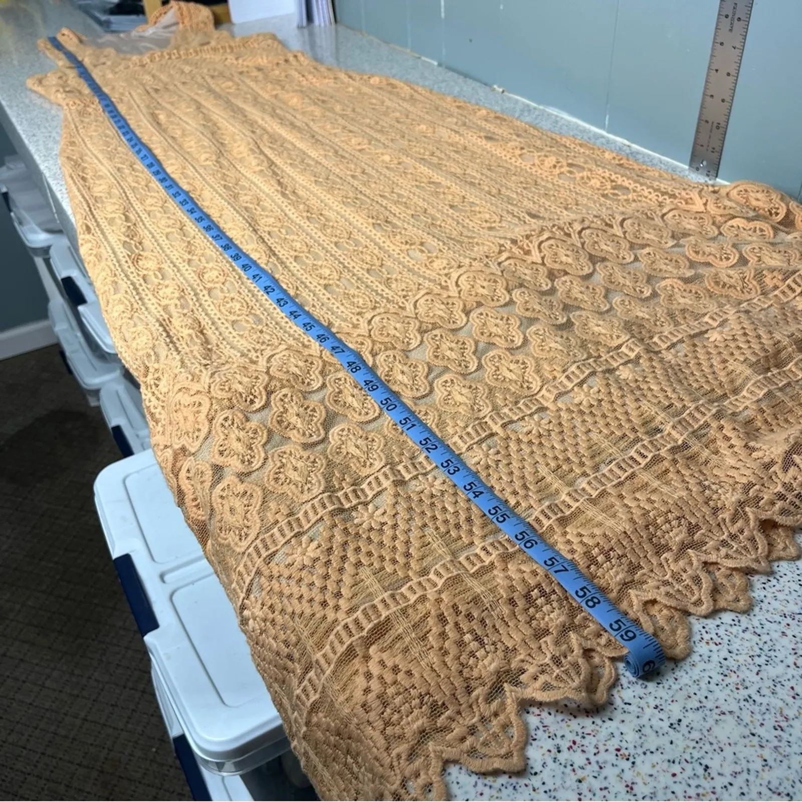 Anthropologie KOROVILAS Calantha Crochet Maxi Dress Peach Women’s Size M - Image 11