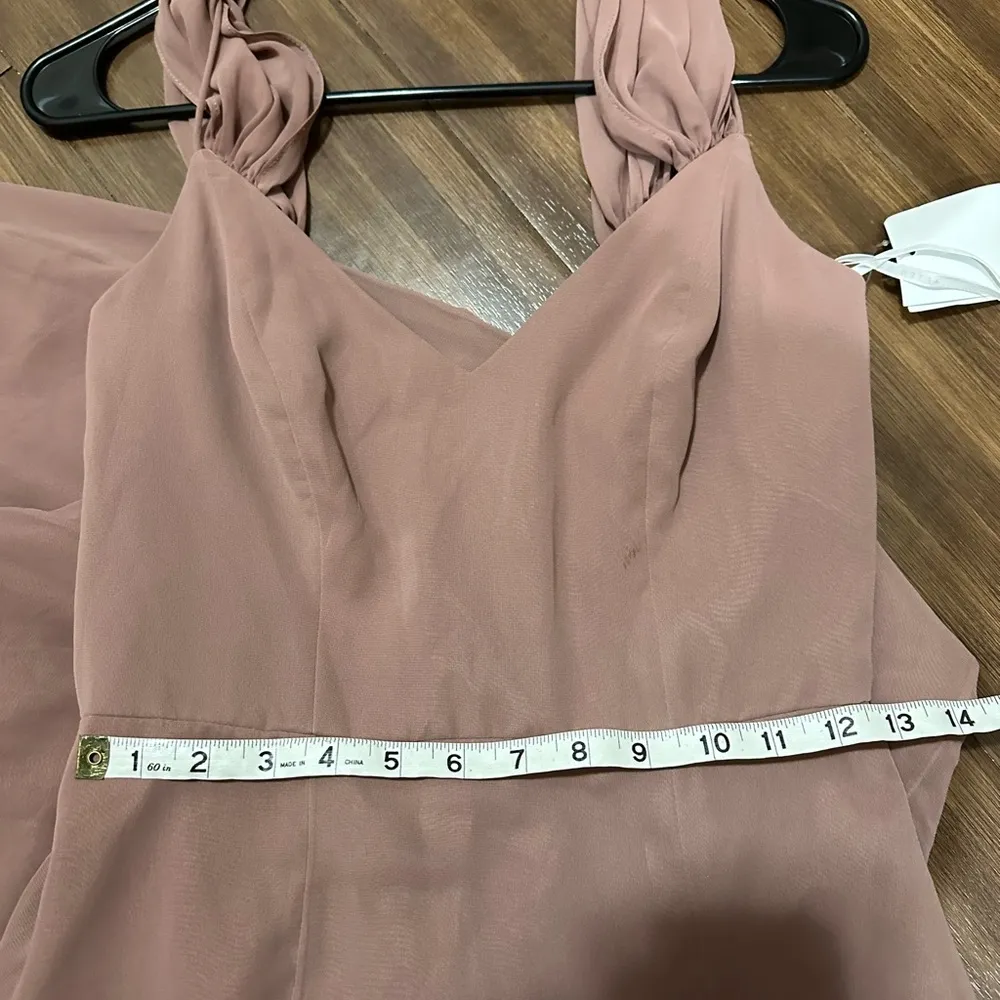 After Six  OFF-THE-SHOULDER CHIFFON TRUMPET GOWN DESERT ROSE size 4 style 1517 - Image 8