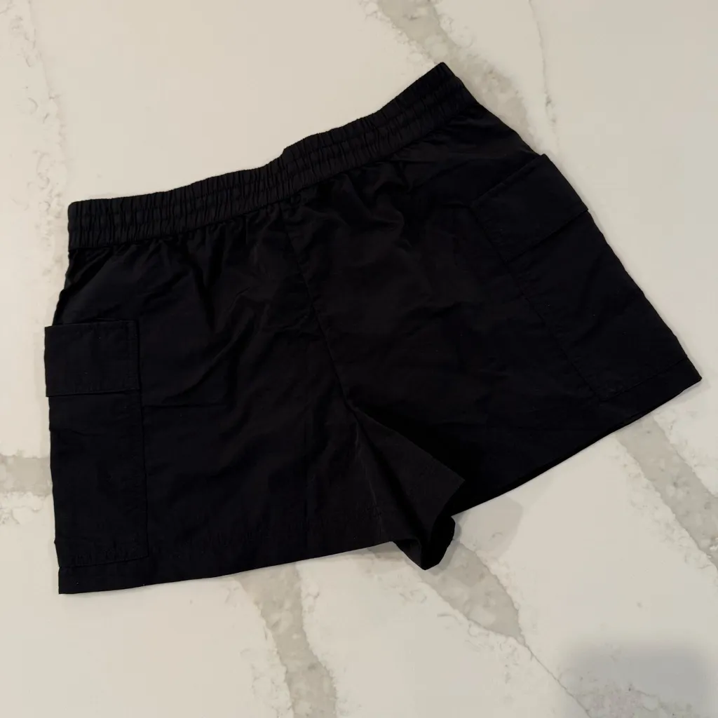 Zara Cargo Mini Skort Skirt Womens Small Black Drawstring Waist Utility Outdoors - Image 5