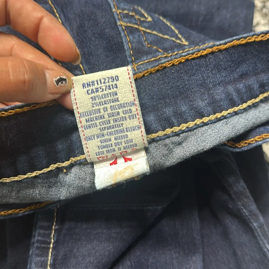 TRUE RELIGION Casey Dark Blue Jeans Size 24 - Image 7