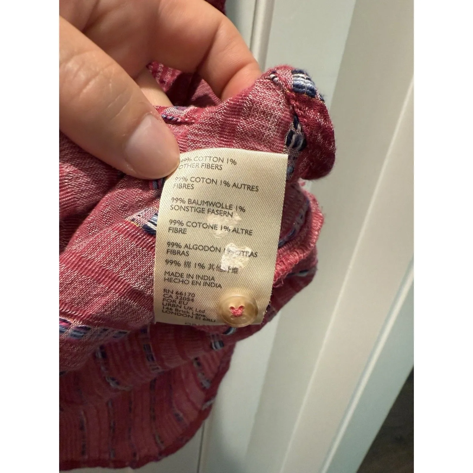 Anthropologie Pilcro S Pink Bo Boyfriend Metallic Stripe Cotton Button Tunic - Image 4