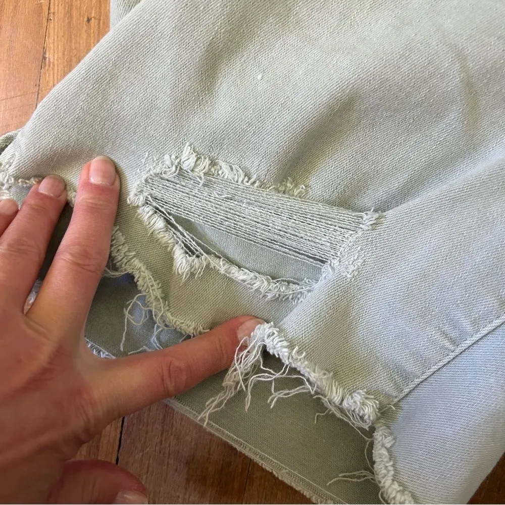 Dear John Julian Shorts Size 26 Mint Green Cut Offs Distressed Frayed Hem - Image 11