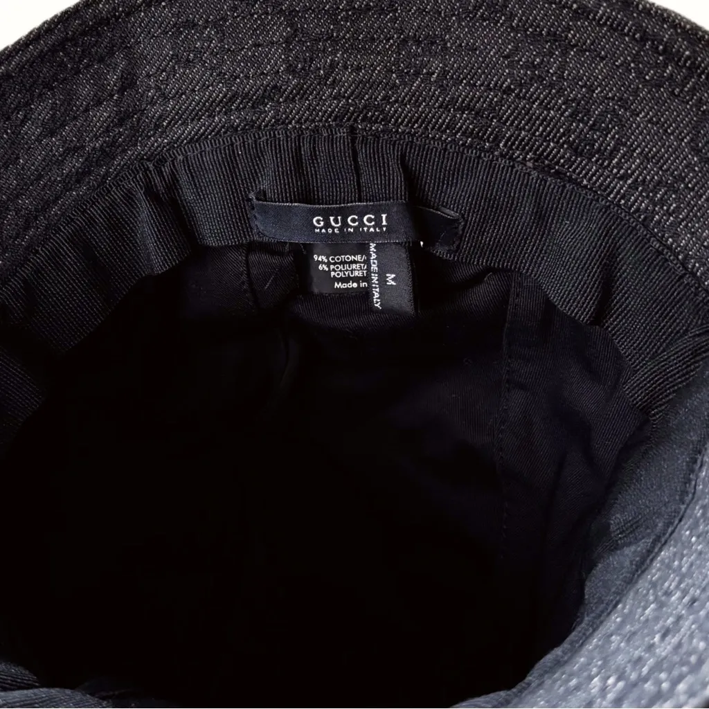 Authentic Gucci Bucket Hat GG Monogram Vintage Black Canvas size M - Image 8
