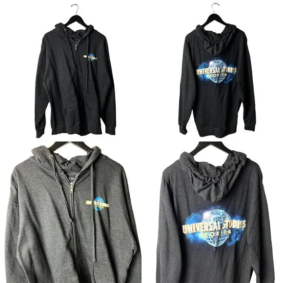 Universal Studios Florida Jacket Gray Extra Large XL Hoodie Graphic Solid - Image 2