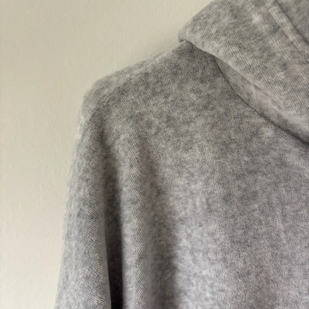 Aerie Gray Velvet Velour Hoodie Pullover Sweatshirt Athleisure Loungewear Soft - Image 6