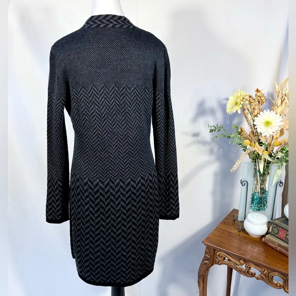 Soft Surroundings West Saxon Herringbone Wool Buckle-Front Duster Cardigan~ M💛 - Image 5