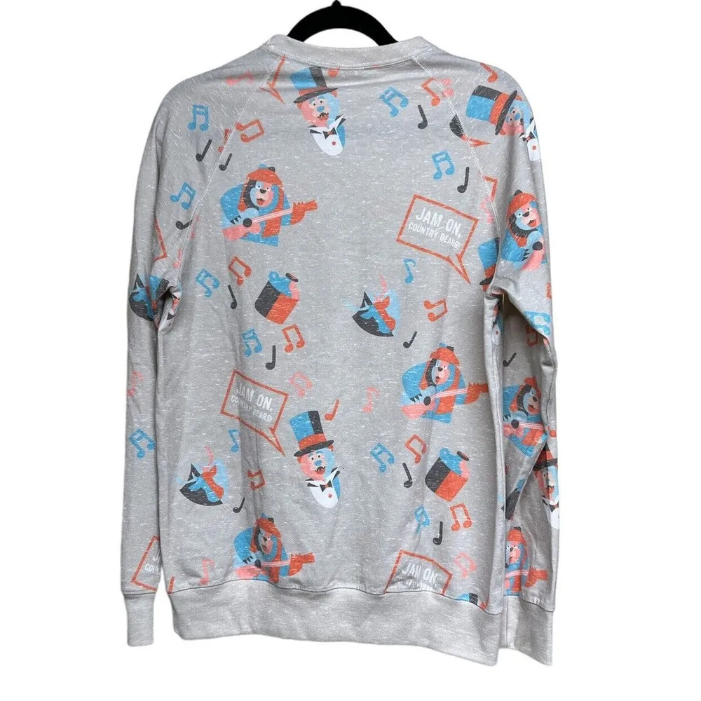 DISNEY Parks JAM ON COUNTRY BEARS Jamboree Pullover Sweatshirt Gray Size S - Image 2