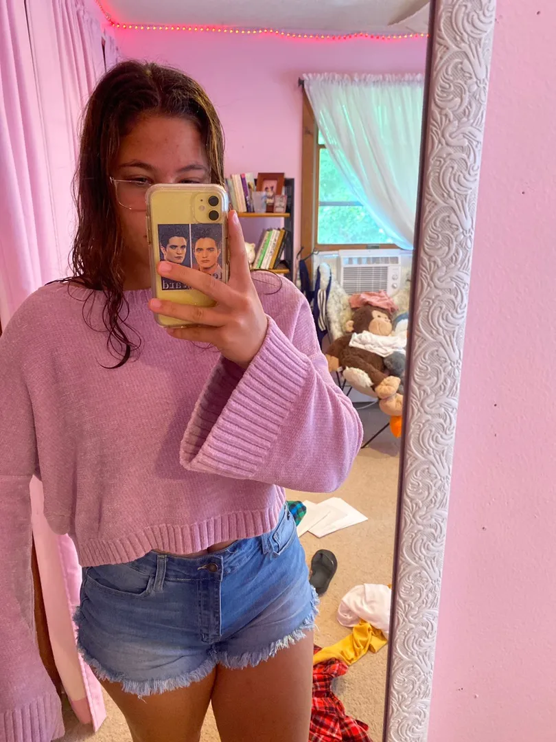 Hollister Purple Crop Top Sweater  - Image 3