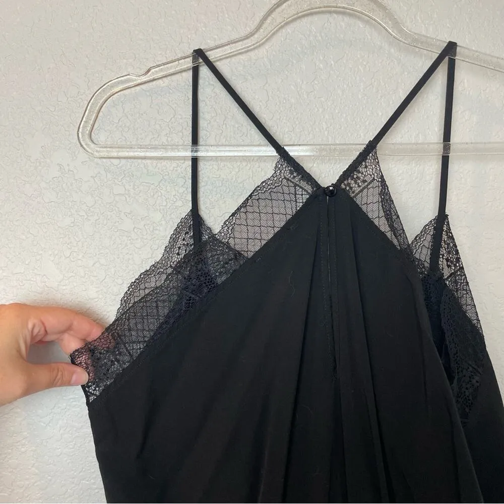 TEA N ROSE Black Full Length Jumpsuit with Beautiful Lace Detail Size L - Image 7