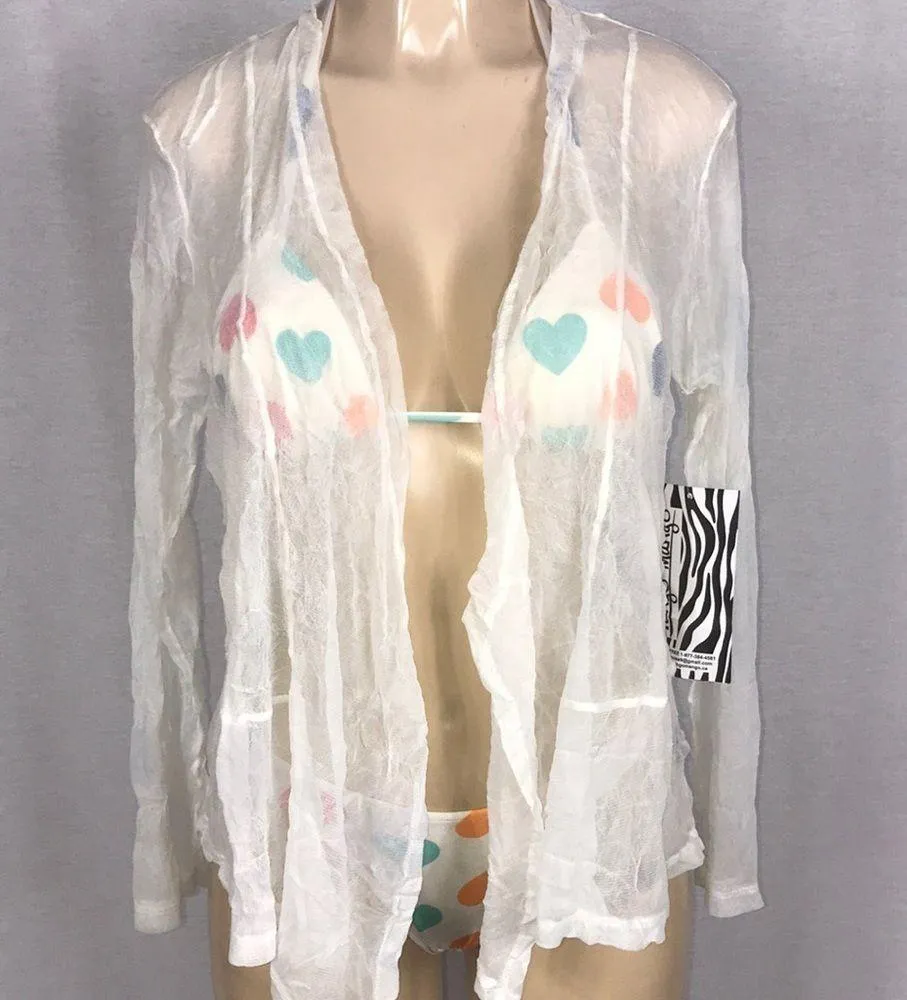 Tango Mango Size Medium White Mesh Lettuce Trim Cover Up Top. New With Tags - Image 2