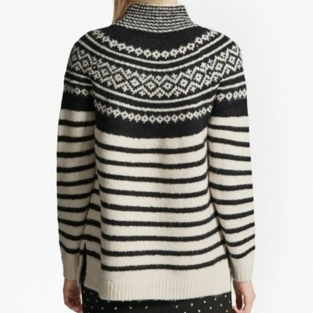 French Connection Norway High Neck Fair Isle Wool Sweater - Image 2