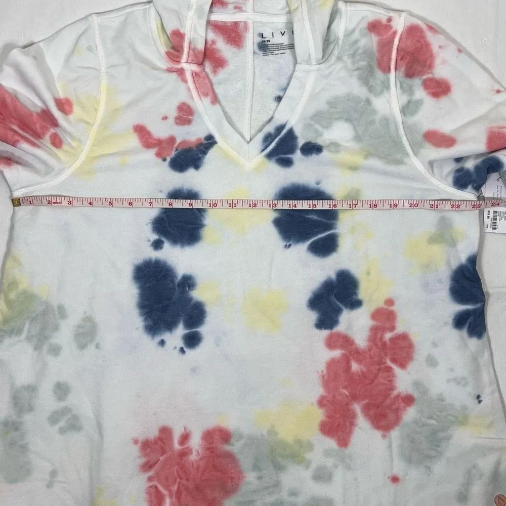 Lane Bryant Livi Activewear V-Neck Tie Dye Tunic Hoodie Sweatshirt (18/20) - Image 12
