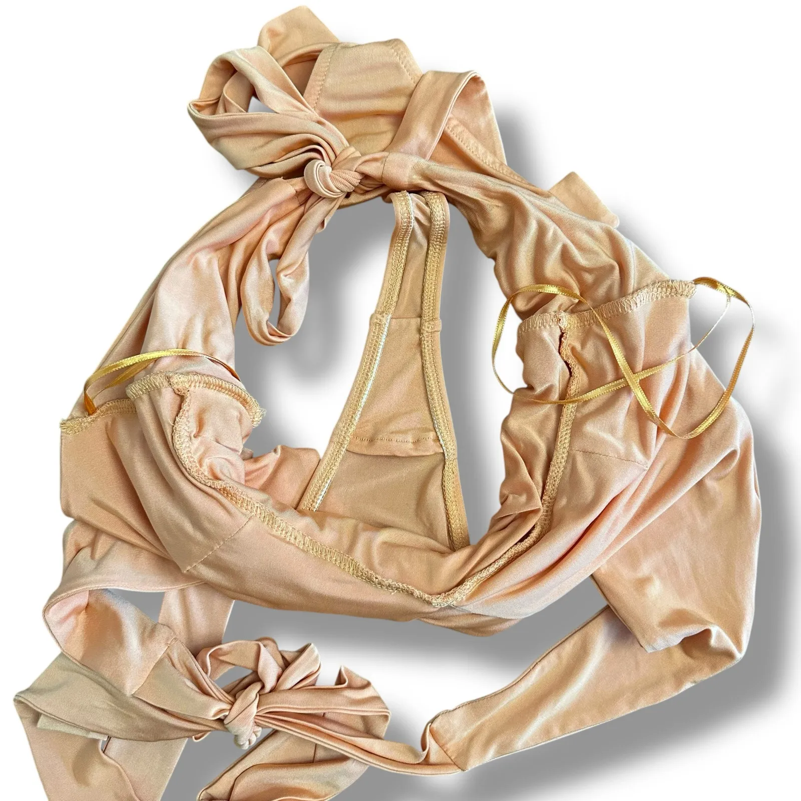 Out From Under Halter‎ Bodysuit Peach Apricot Women’s Size M Urban Outfitters - Image 7