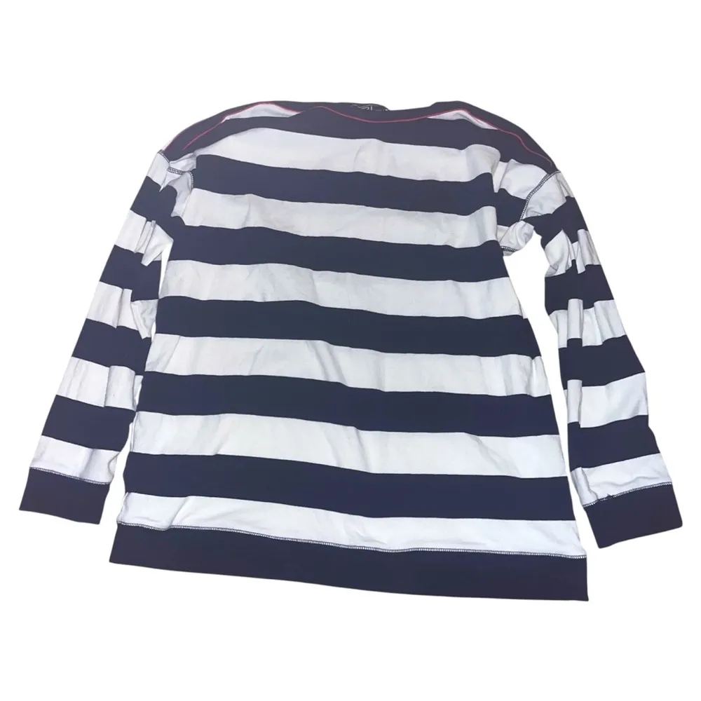 RLL Ralph Lauren pullover neck nautical stripe sweater top jumper L Logo - Image 2