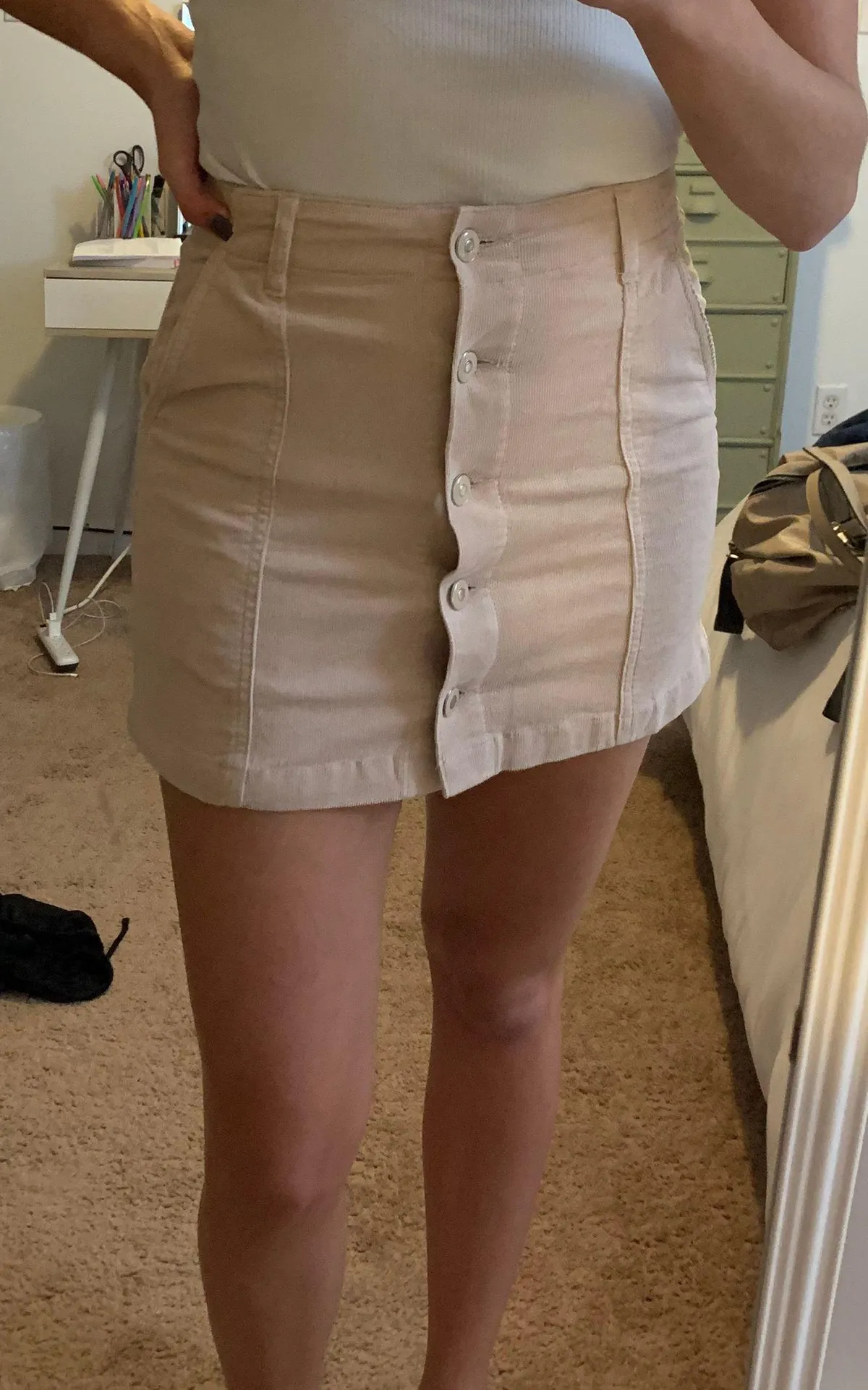 Womens Light Pink Corduroy skirt - Image 2