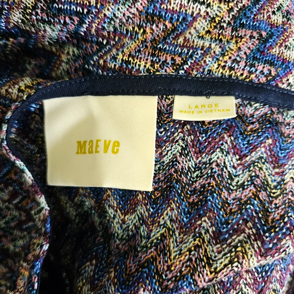 Anthropologie Maeve Westwater Chevron Knit Aline Sleeveless Dress Size Large - Image 7