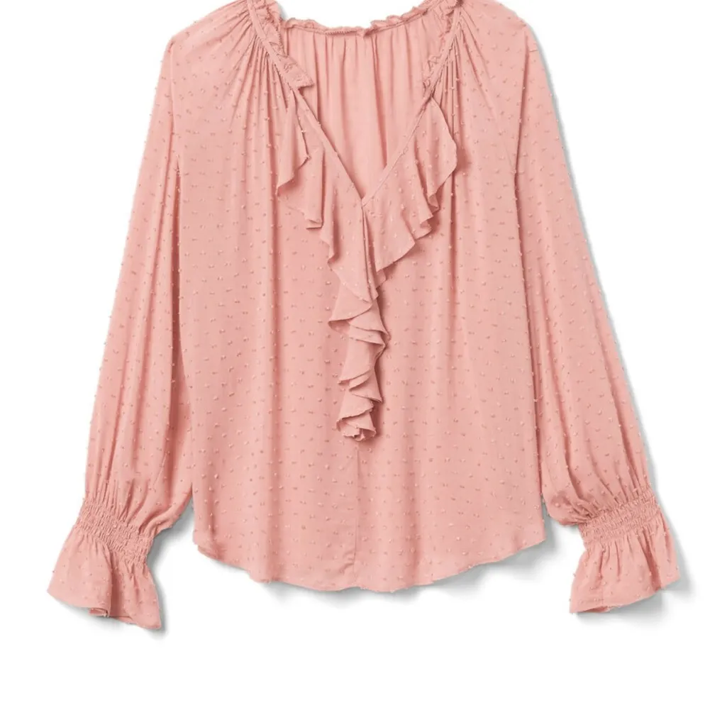 GAP Ruffle Blouse Blush Pink, XS - Image 3