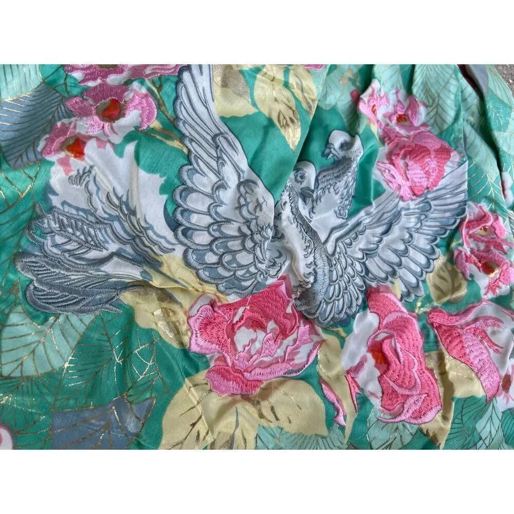 MANOUSH EMBROIDERED FLORAL & BIRD SKIRT SIZE 34 French, Size 2 USA - Image 3