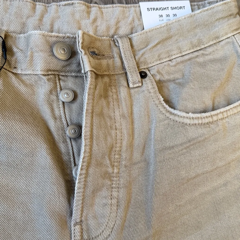 ZARA Straight Shorts – Size 38 (Beige) - Image 3