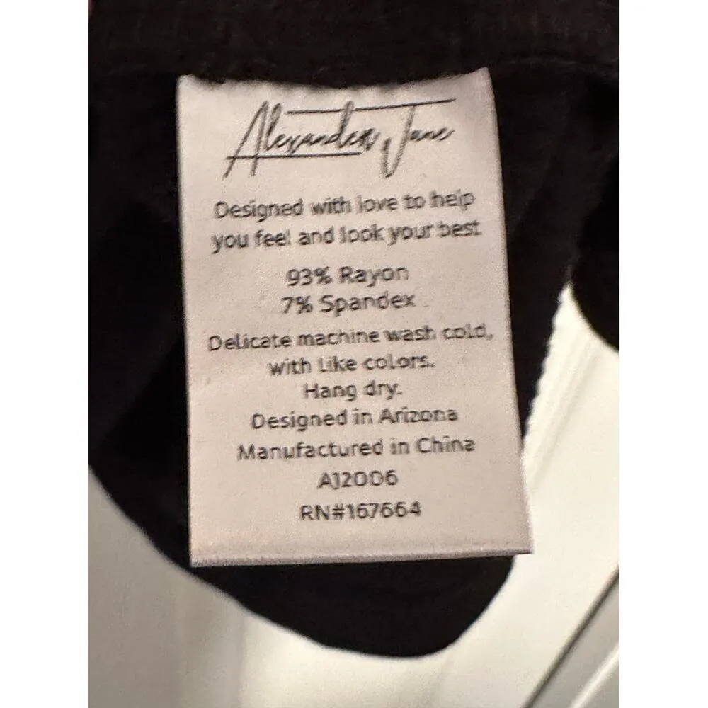 Alexander Jane L/XL Black Ribbed T - Image 2