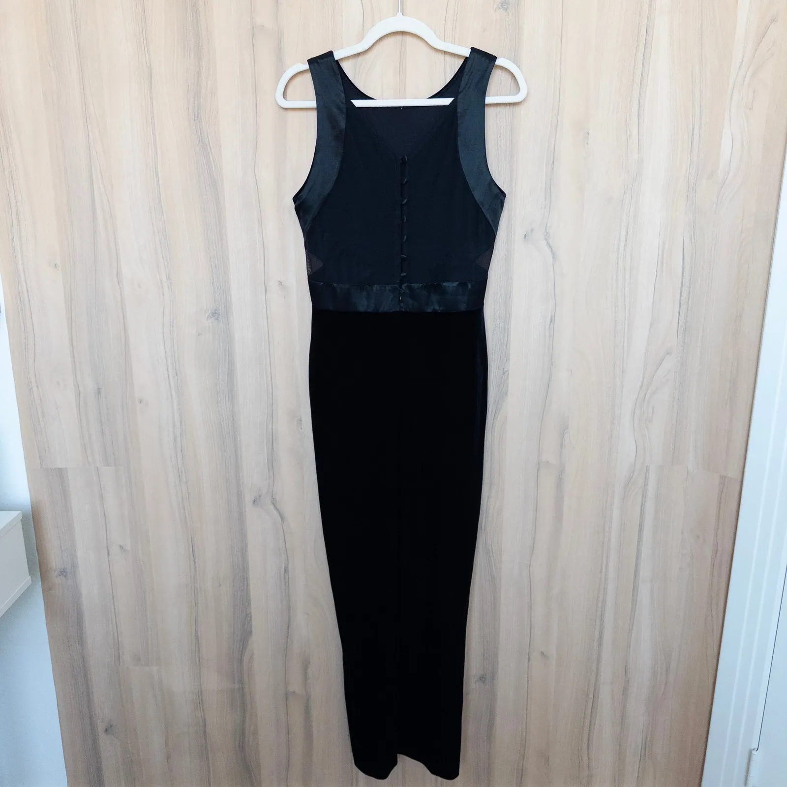 VTG Rhapsody Velvet Maxi Dress Size 10 Black Mesh Whimsigoth Y2K 90s Old Money - Image 6