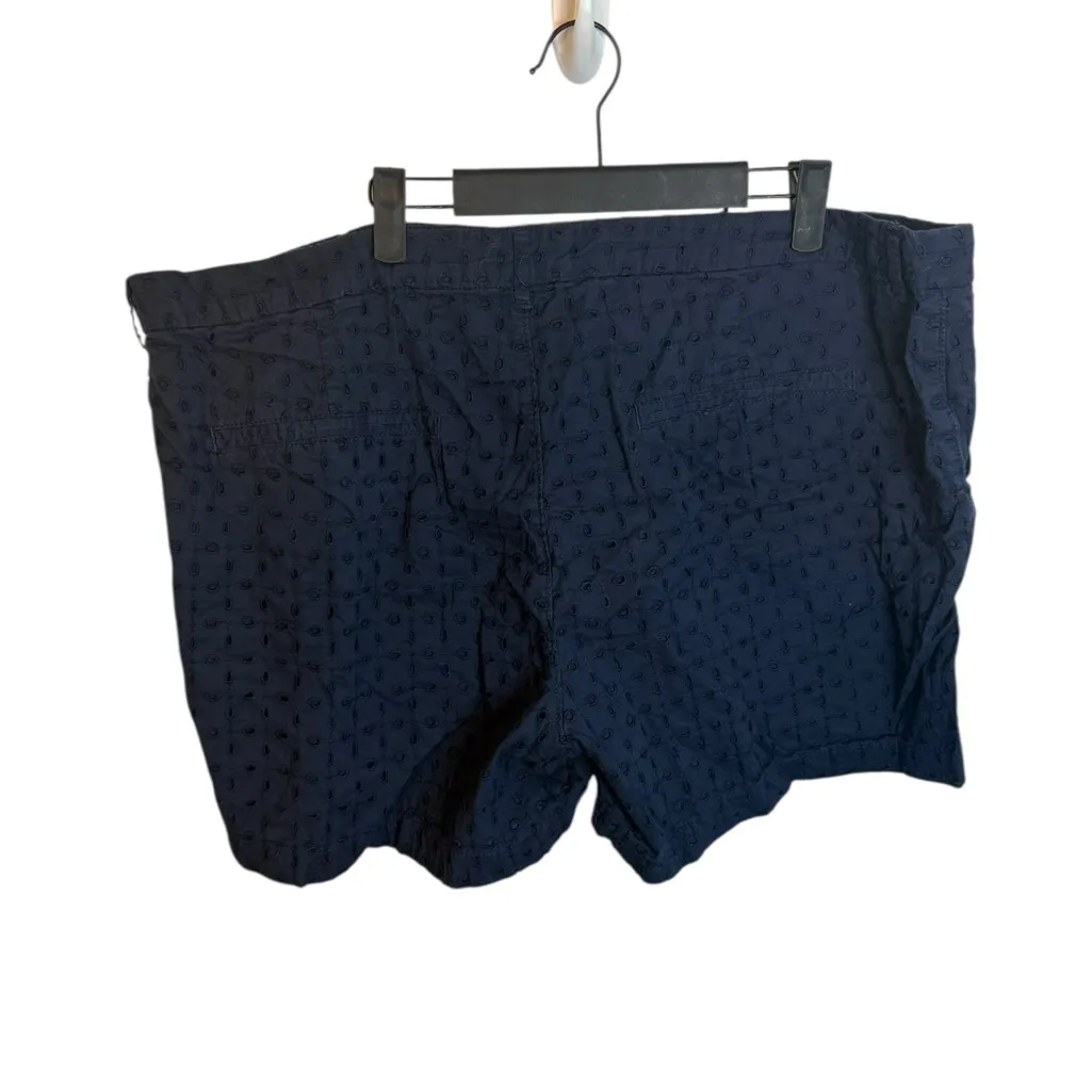 Old Navy Navy Blue Eyelet Chino Shorts - Image 2