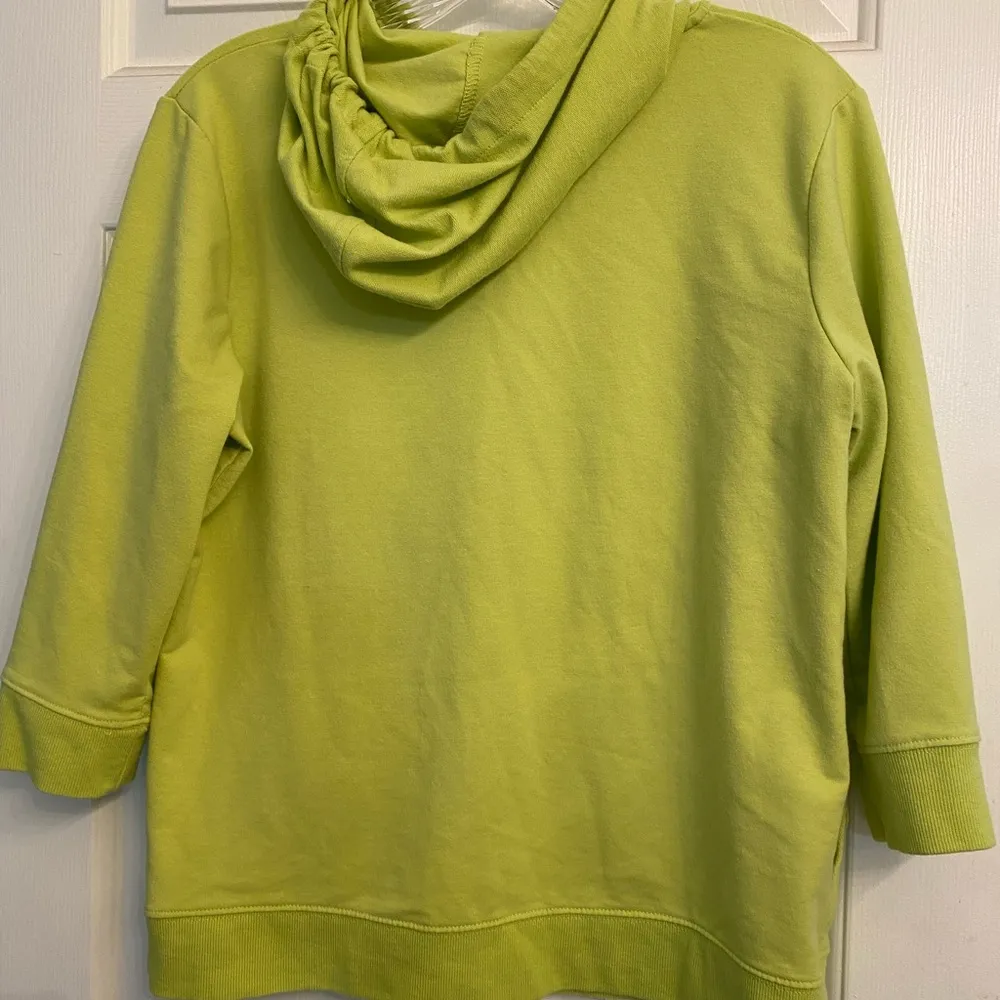 Onque Casuals Zip up Hoodie Lime Green 3/4 Sleeve S - Image 5