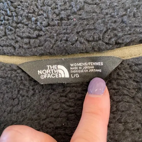 The North Face Women's Gemma Fleece Hoodie Jacket Olive‎ Green and Black Size L - Image 5