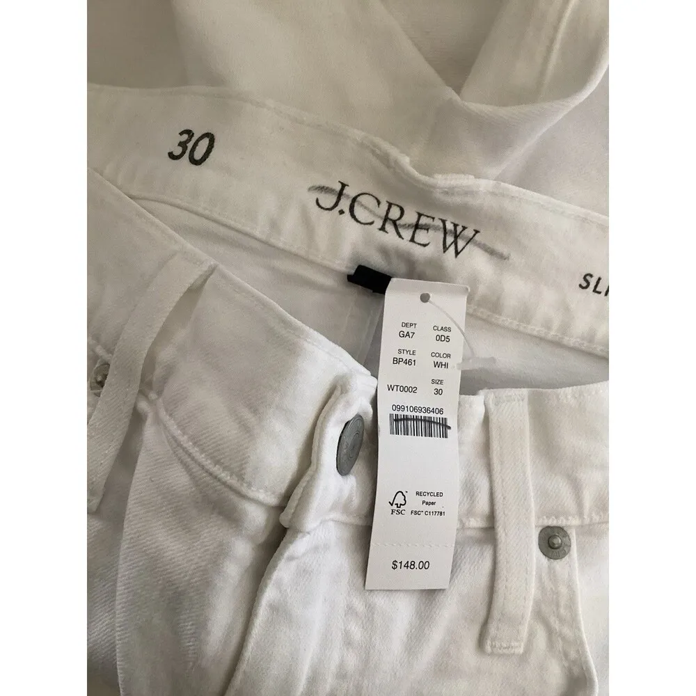 J. Crew Flawed Slim Wide Leg Jeans White 30 High Rise - Image 5