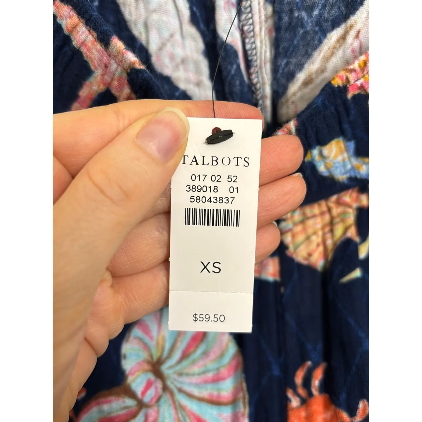 Talbots Shorts Womens XS Navy Blue Sea Life Nautical Print Pull On Cotton NWT - Image 4