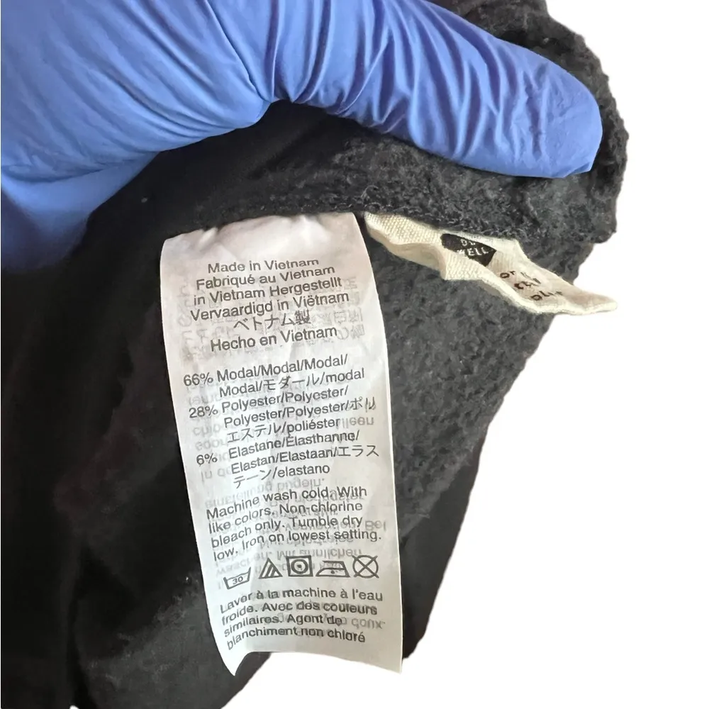 Madewell MWL Superbrushed Easygoing Terry Fleece Sweatshirt Large Black Coal - Image 7