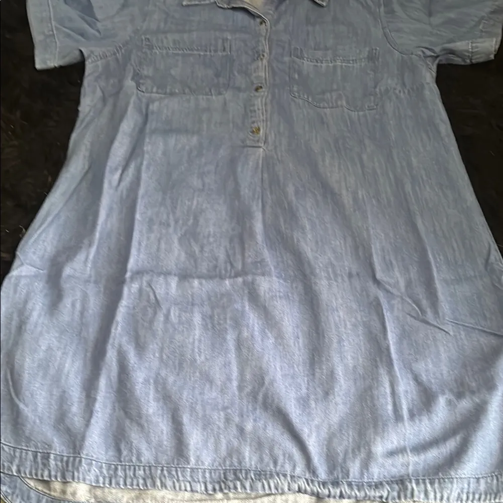 Old Navy Light Blue Denim Button-Up Dress - Image 5