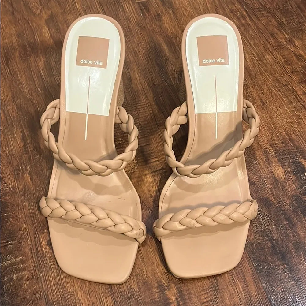 Dolce Vita Nairi Woven Heeled Sandals Tan Size 9.5 - Image 2