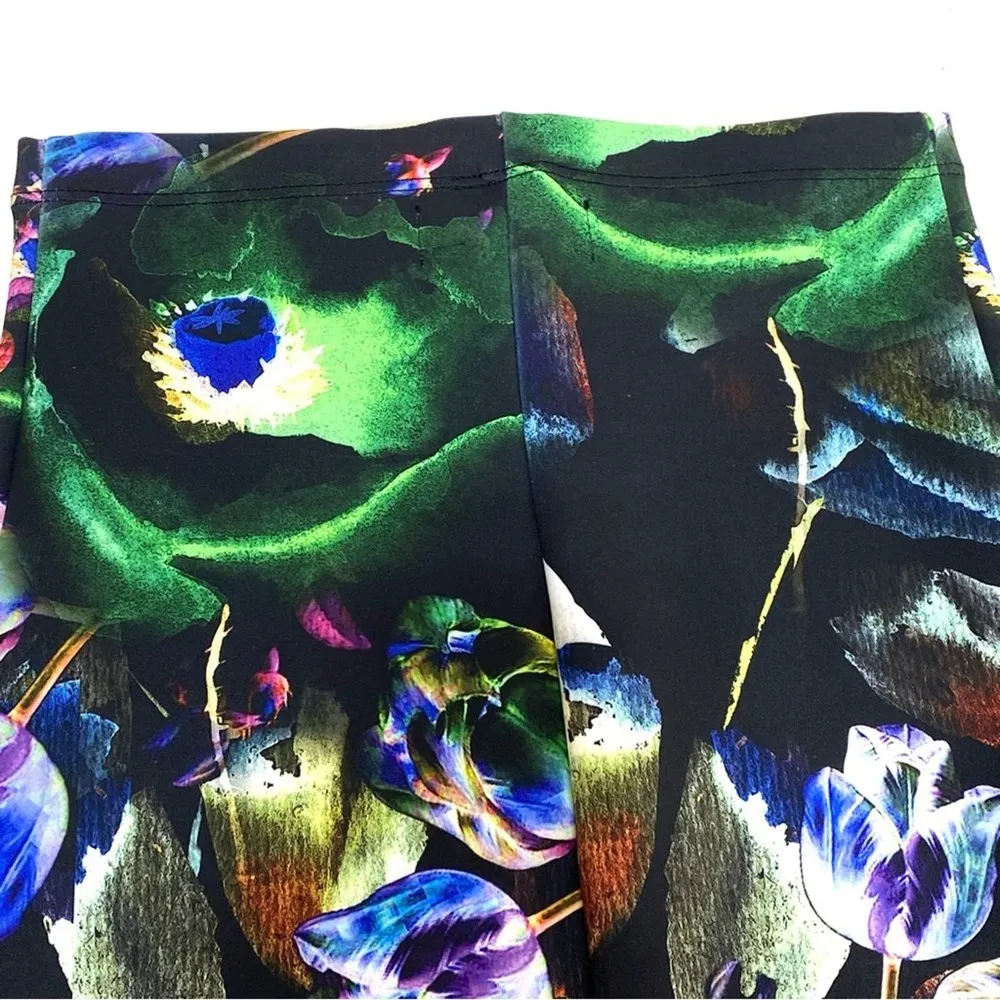 Clover Canyon Night Matador Stripe, Floral Pencil Skirt Black, White XS - Image 8