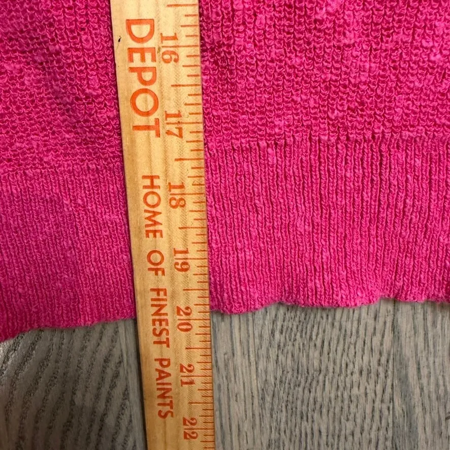 Vtg Viaone Italy Textured Knit Sweater Top Fushia Pink Short Sleeve Top Size 6 - Image 4