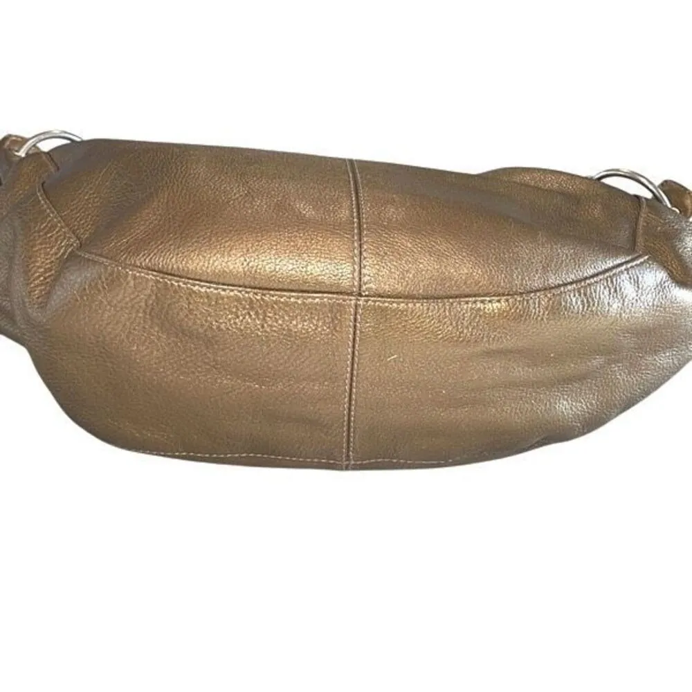 HOBO International Slouch 90s Style Gold Shoulder Bag w/story‎ card Medium - Image 5