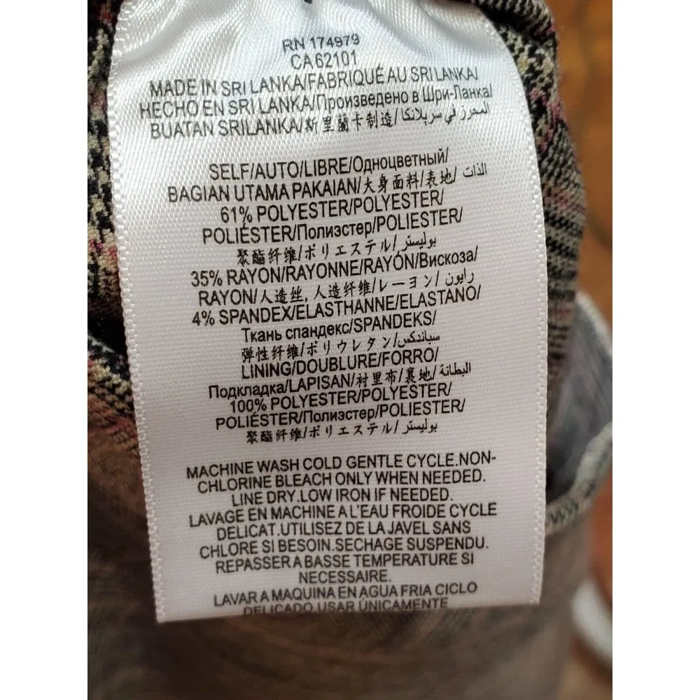 BCBG Generation Gray Plaid Polyester Elastic Waist Wide Leg Culotte Pant XS - Image 7